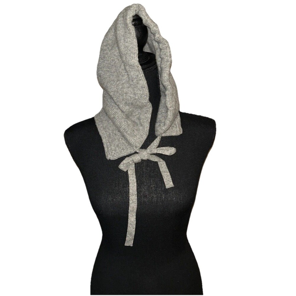 Knitted Grey Hoodie Hat Balaclava Bonnet